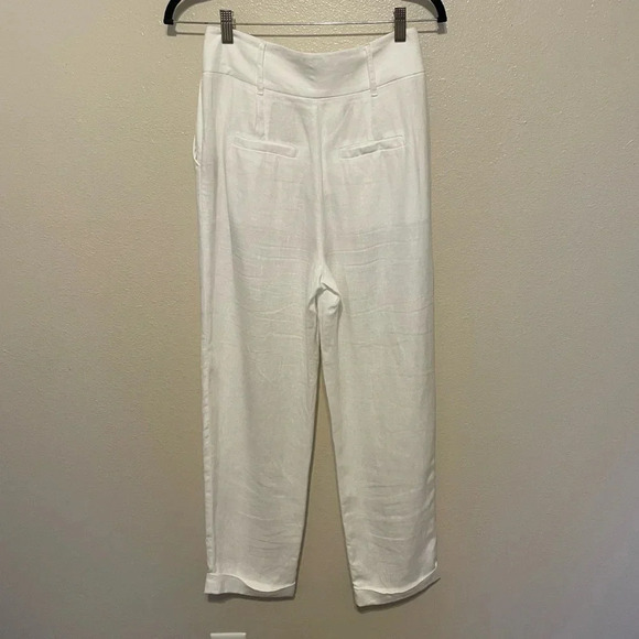 BODEN Women's White 100% Linen Pants US Sz 2 Pockets Lightweight Cuffed Like New - Picture 2 of 7
